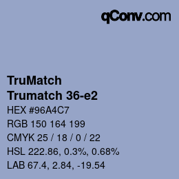 Farbcode: TruMatch - Trumatch 36-e2 | qconv.com