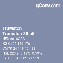 Code couleur: TruMatch - Trumatch 36-e5 | qconv.com
