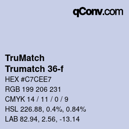 Color code: TruMatch - Trumatch 36-f | qconv.com