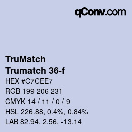 Code couleur: TruMatch - Trumatch 36-f | qconv.com