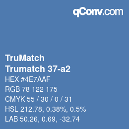 Color code: TruMatch - Trumatch 37-a2 | qconv.com