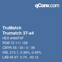 Code couleur: TruMatch - Trumatch 37-a4 | qconv.com