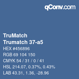Color code: TruMatch - Trumatch 37-a5 | qconv.com