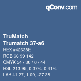 Color code: TruMatch - Trumatch 37-a6 | qconv.com