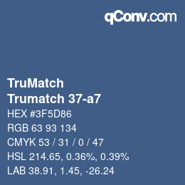 Code couleur: TruMatch - Trumatch 37-a7 | qconv.com