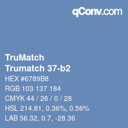 Color code: TruMatch - Trumatch 37-b2 | qconv.com