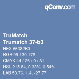 Color code: TruMatch - Trumatch 37-b3 | qconv.com