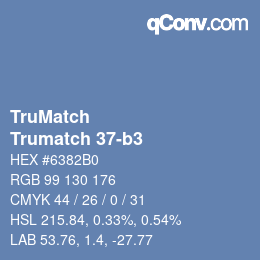 Code couleur: TruMatch - Trumatch 37-b3 | qconv.com