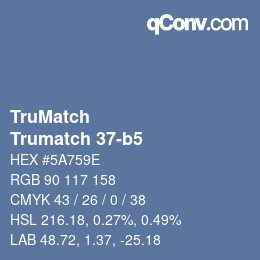 Code couleur: TruMatch - Trumatch 37-b5 | qconv.com