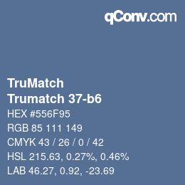 Color code: TruMatch - Trumatch 37-b6 | qconv.com
