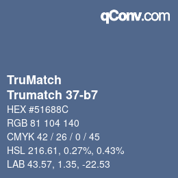 Color code: TruMatch - Trumatch 37-b7 | qconv.com