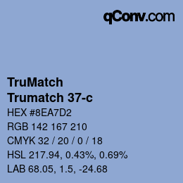 Color code: TruMatch - Trumatch 37-c | qconv.com