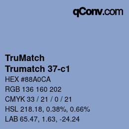 Code couleur: TruMatch - Trumatch 37-c1 | qconv.com