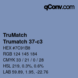 Color code: TruMatch - Trumatch 37-c3 | qconv.com