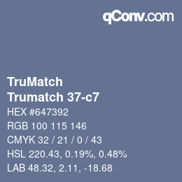 Color code: TruMatch - Trumatch 37-c7 | qconv.com