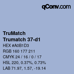 Color code: TruMatch - Trumatch 37-d1 | qconv.com