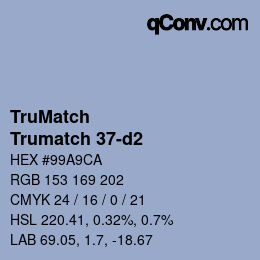 Color code: TruMatch - Trumatch 37-d2 | qconv.com