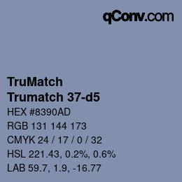 Color code: TruMatch - Trumatch 37-d5 | qconv.com
