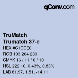 Código de color: TruMatch - Trumatch 37-e | qconv.com
