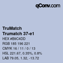 Color code: TruMatch - Trumatch 37-e1 | qconv.com