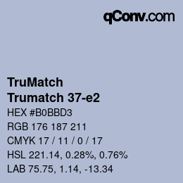 Color code: TruMatch - Trumatch 37-e2 | qconv.com