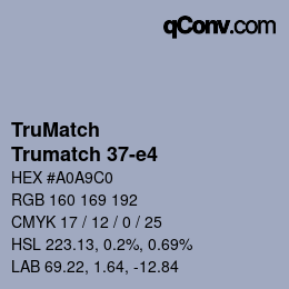 Code couleur: TruMatch - Trumatch 37-e4 | qconv.com