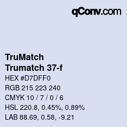 Color code: TruMatch - Trumatch 37-f | qconv.com