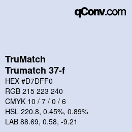 Code couleur: TruMatch - Trumatch 37-f | qconv.com