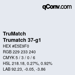 Code couleur: TruMatch - Trumatch 37-g1 | qconv.com