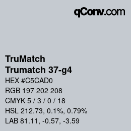 Code couleur: TruMatch - Trumatch 37-g4 | qconv.com