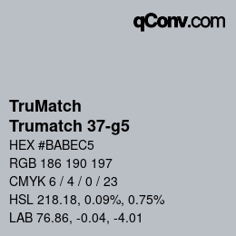 Farbcode: TruMatch - Trumatch 37-g5 | qconv.com