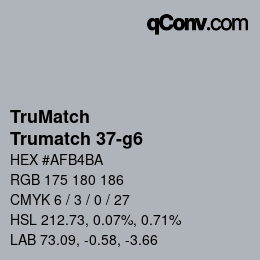 Código de color: TruMatch - Trumatch 37-g6 | qconv.com