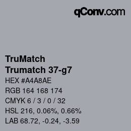 Code couleur: TruMatch - Trumatch 37-g7 | qconv.com