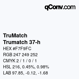 Code couleur: TruMatch - Trumatch 37-h | qconv.com