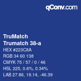 Código de color: TruMatch - Trumatch 38-a | qconv.com