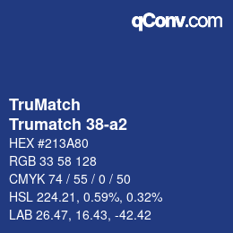 Color code: TruMatch - Trumatch 38-a2 | qconv.com