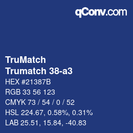 Color code: TruMatch - Trumatch 38-a3 | qconv.com