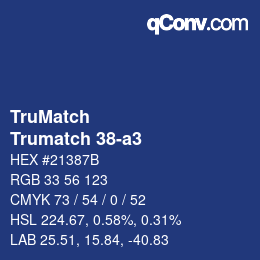 Code couleur: TruMatch - Trumatch 38-a3 | qconv.com