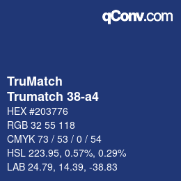 Code couleur: TruMatch - Trumatch 38-a4 | qconv.com