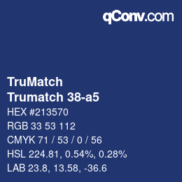 Color code: TruMatch - Trumatch 38-a5 | qconv.com