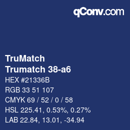 Farbcode: TruMatch - Trumatch 38-a6 | qconv.com