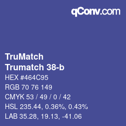 Color code: TruMatch - Trumatch 38-b | qconv.com