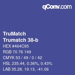 Código de color: TruMatch - Trumatch 38-b | qconv.com