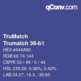 Color code: TruMatch - Trumatch 38-b1 | qconv.com