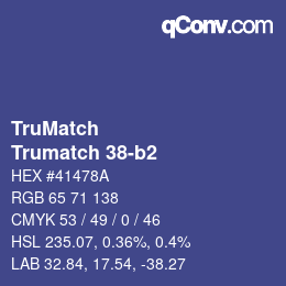 Code couleur: TruMatch - Trumatch 38-b2 | qconv.com