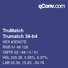 Color code: TruMatch - Trumatch 38-b4 | qconv.com
