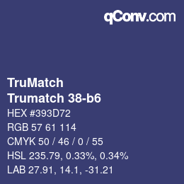 Código de color: TruMatch - Trumatch 38-b6 | qconv.com