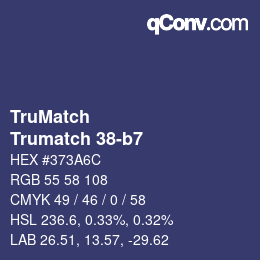 Color code: TruMatch - Trumatch 38-b7 | qconv.com