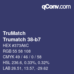 Code couleur: TruMatch - Trumatch 38-b7 | qconv.com