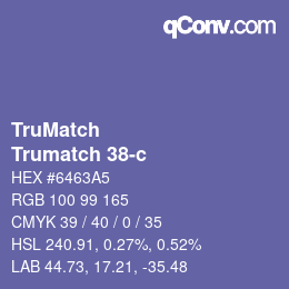 Código de color: TruMatch - Trumatch 38-c | qconv.com